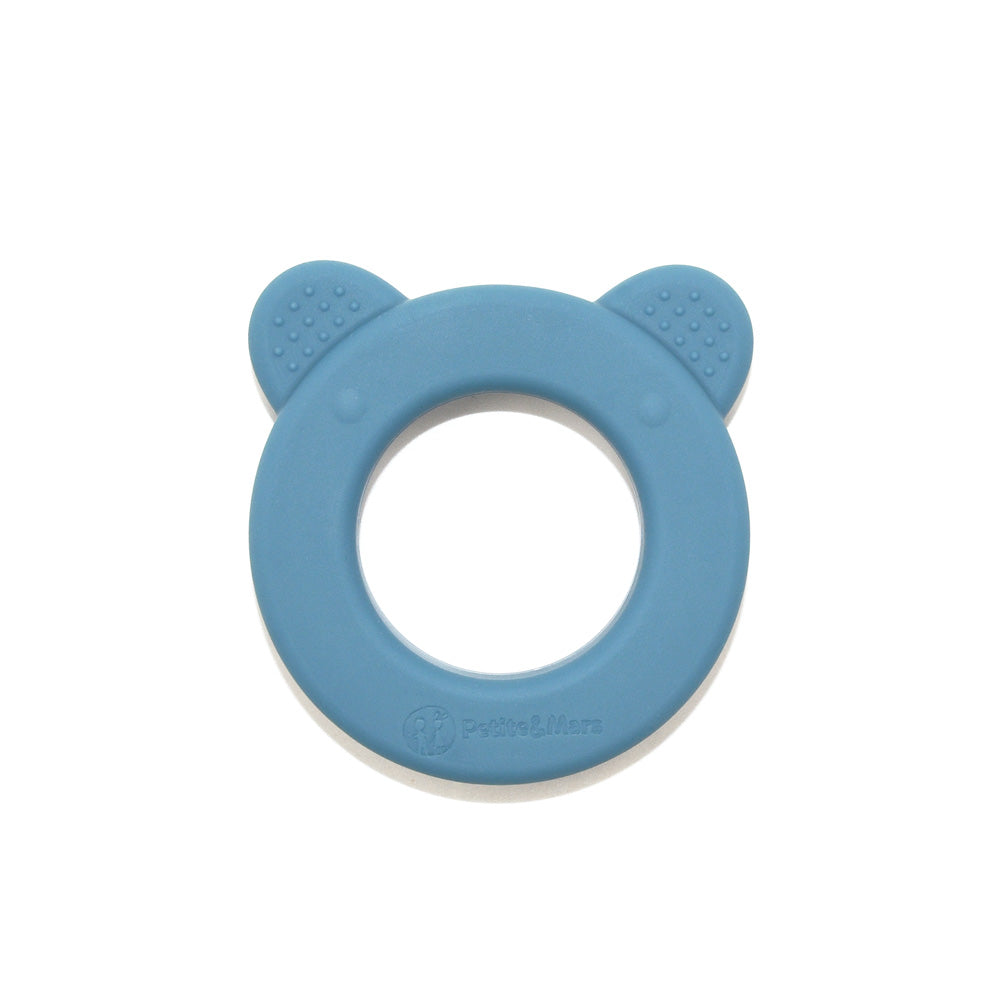 PETITE&MARS Silikonska grickalica za zube sa zvečkom Beary 0+, Petrol Blue