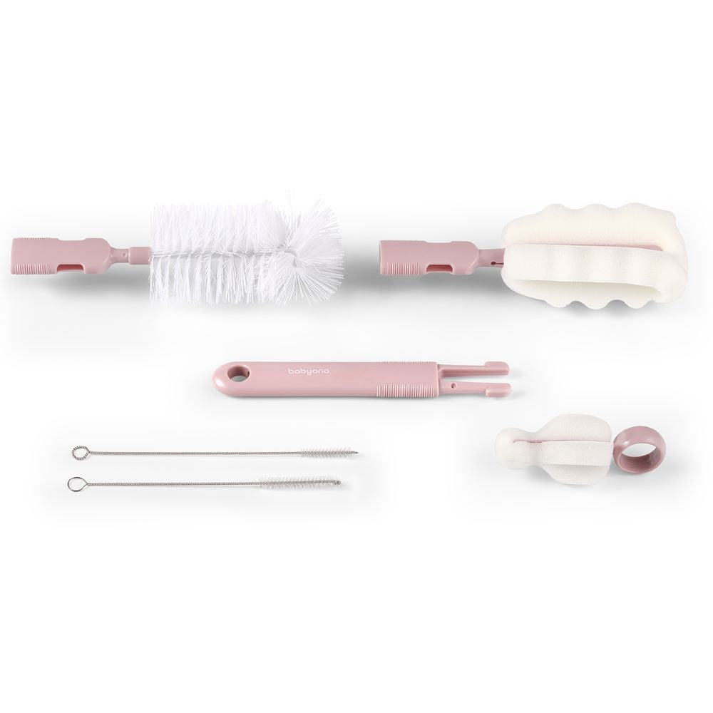 BabyOno Set za čišćenje bočica, roza