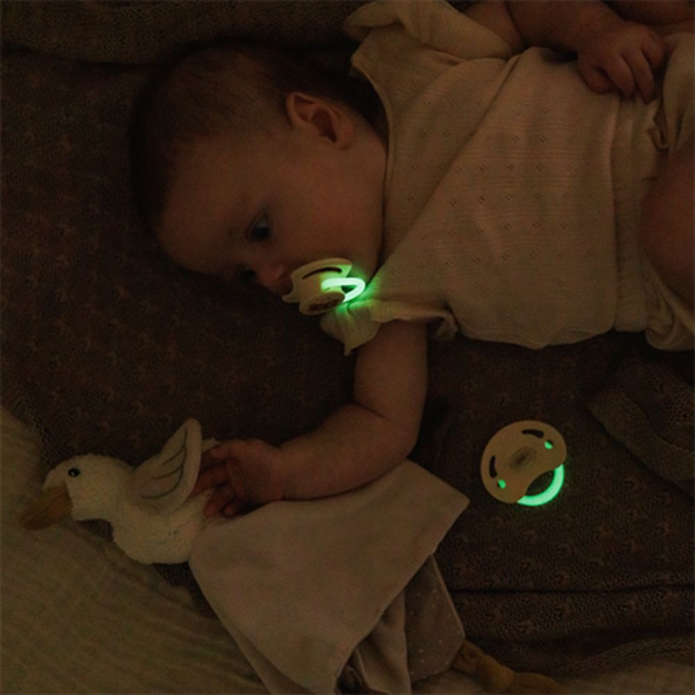 BabyOno Ortodontska simetrična duda GLOW 0-6 mj, 2 kom
