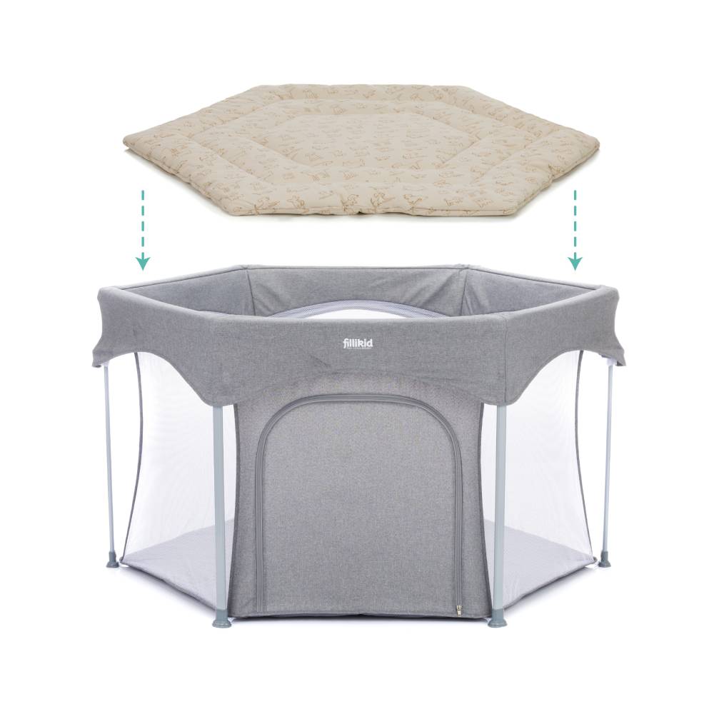 Fillikid podloga Jersey za vrtić Prag/Atena Hexagon, Dog beige
