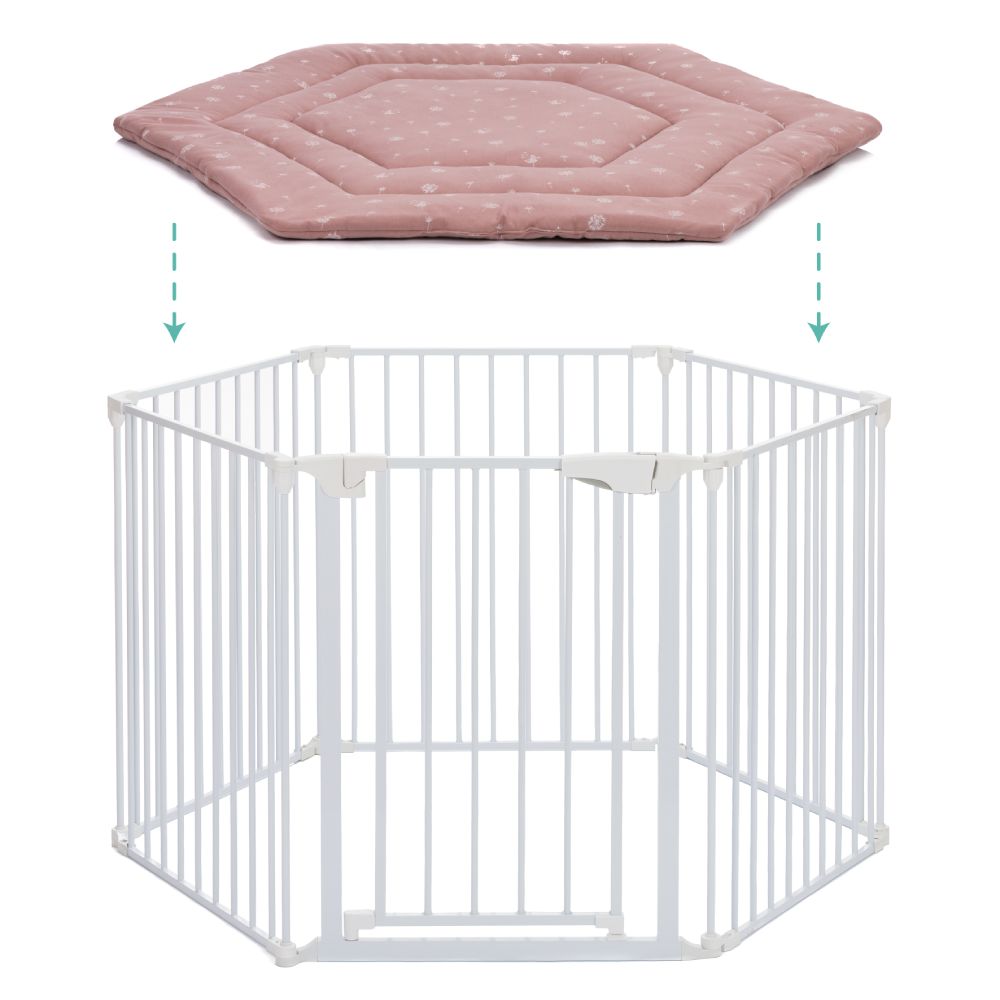 Fillikid podloga Jersey za vrtić Prag/Atena Hexagon, Dandelion pink