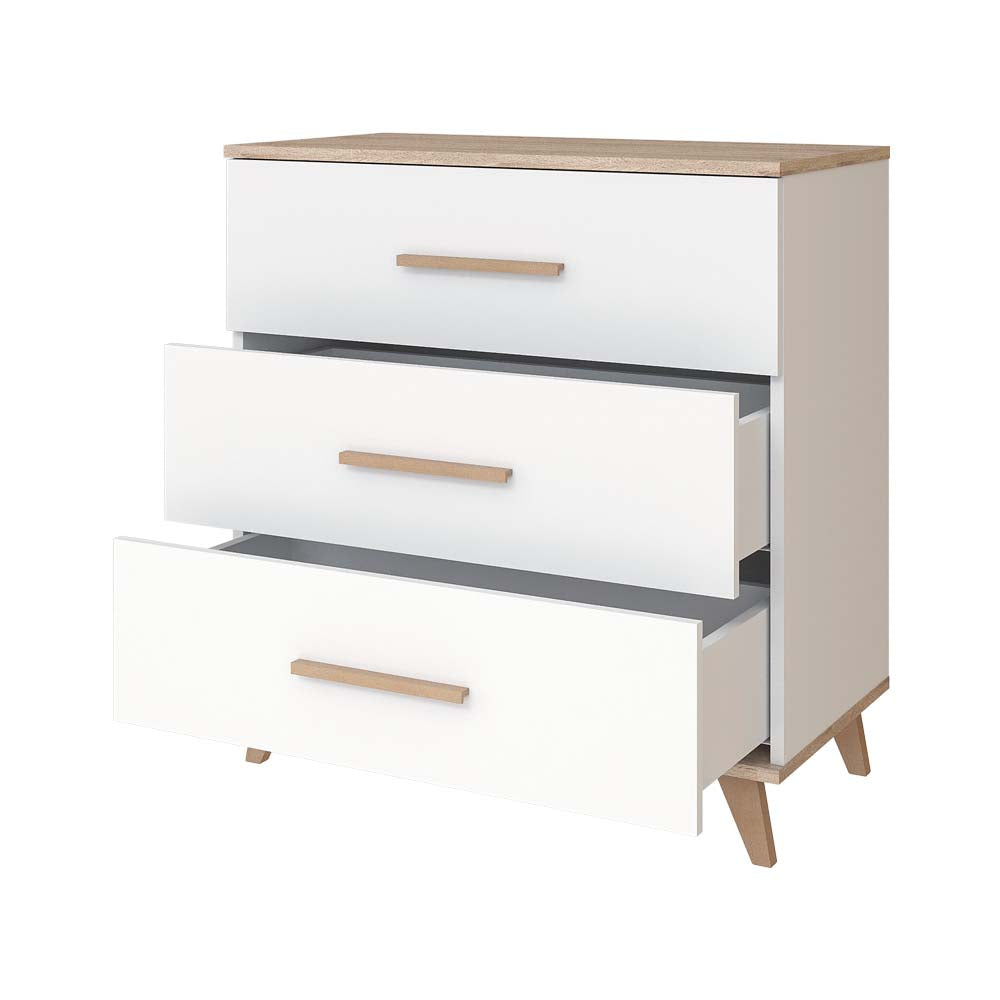 Faktum Flip komoda s 3 ladice, White-Oak