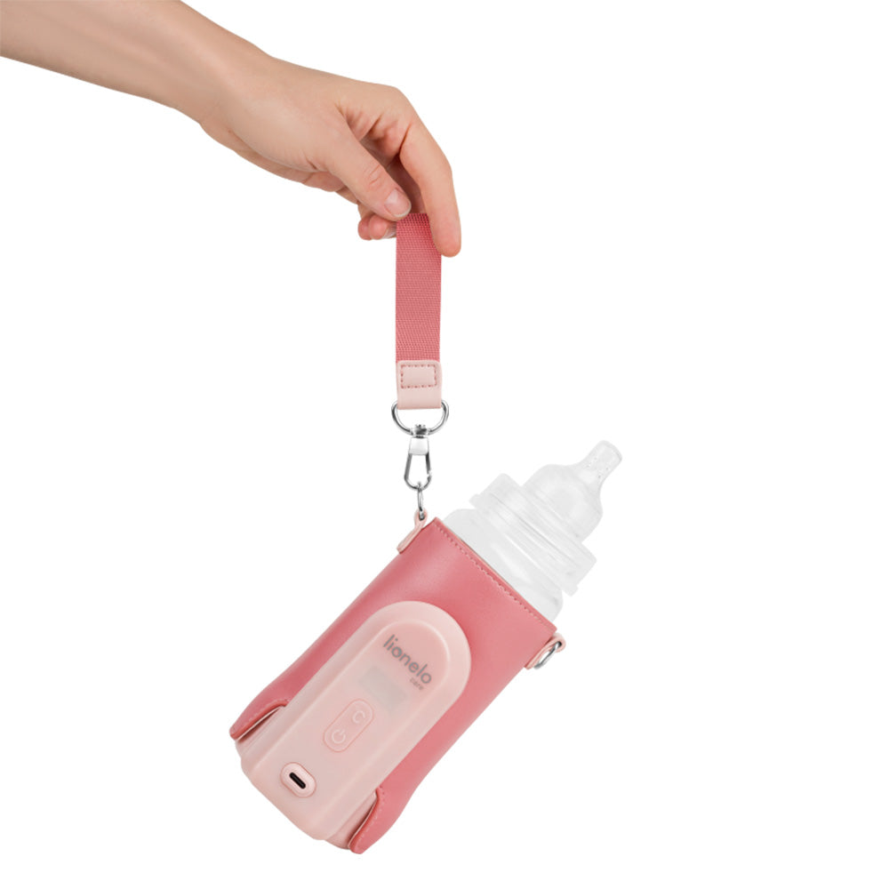Lionelo Thermup Go Evo električni prijenosni grijač bočica - TERMOSICA s baterijom - Coral Pink