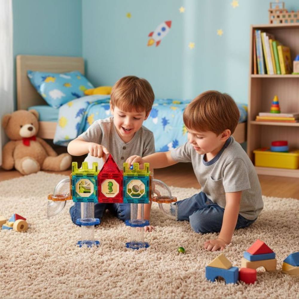 Magnetni set građevinski blokovi TUNEL, Marble Run - 113 dijelova