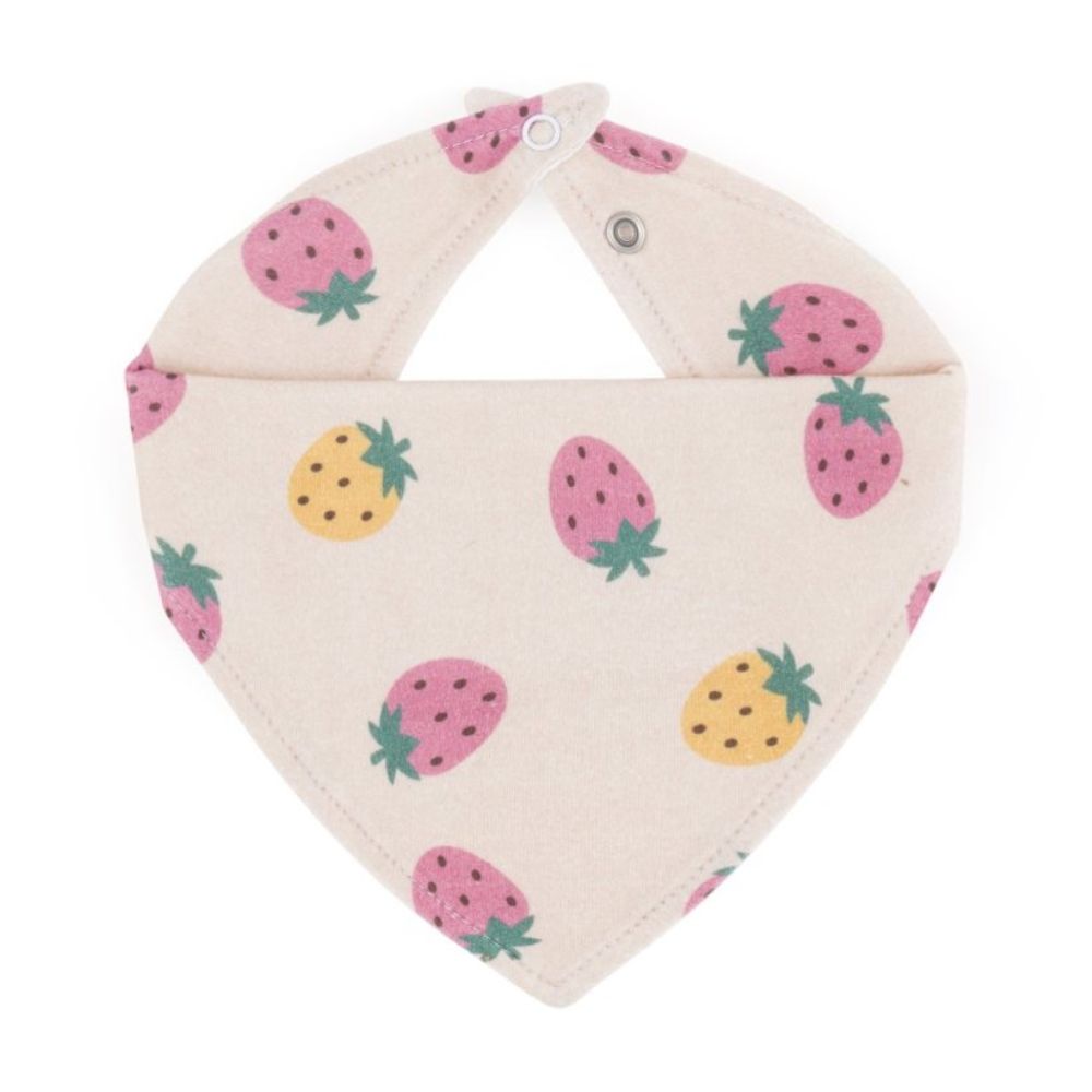 Petite&Mars Luke marama podbradak 3m+ 2 kom - Beige Strawberries/Dusty Rose