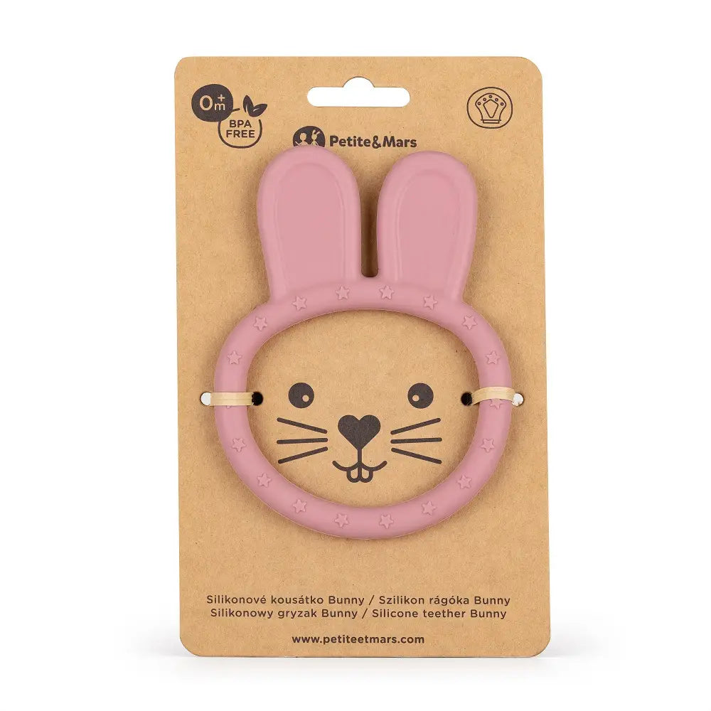 PETITE&MARS Silikonska grickalica za zube Bunny 0 m+, Dusty Rose