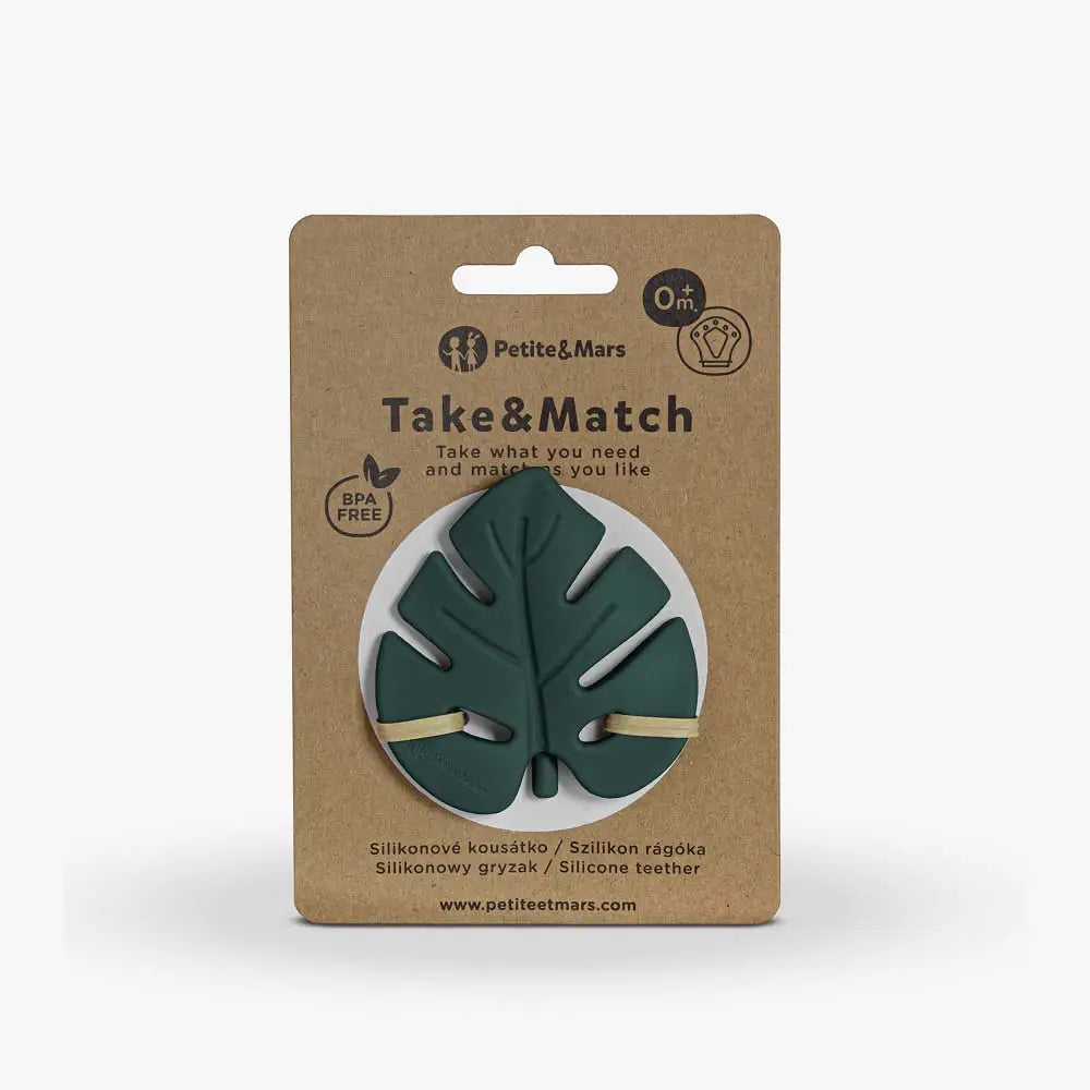 PETITE&MARS Silikonska grickalica za zube 0 m+ Take&Match, Misty Green