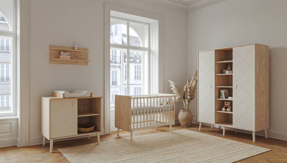 Faktum Peak kinderbet 120x60 cm, Natural Oak-White