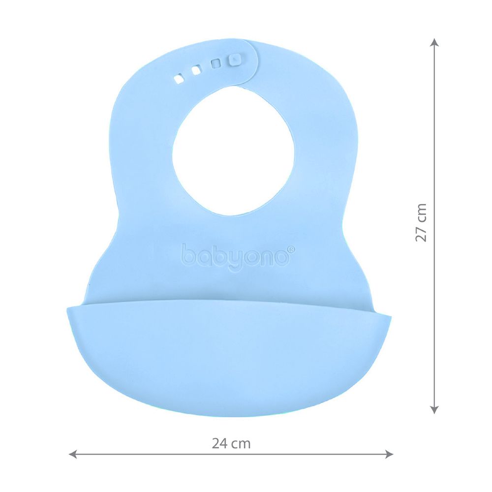 BabyOno Silikonski podbradak 6 m+, plava