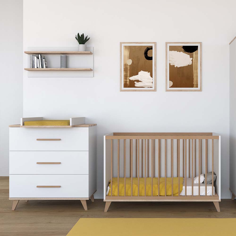Faktum Flip kinderbet 120x60 cm, White-Oak
