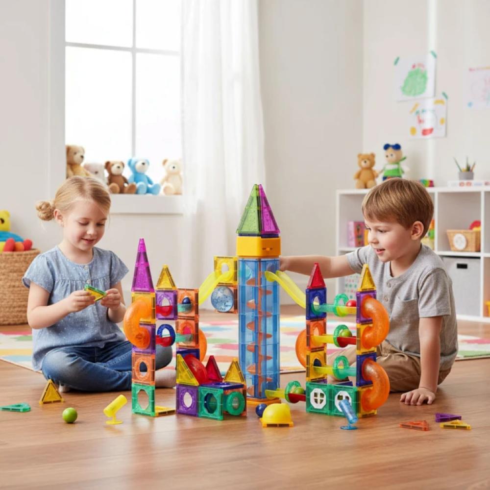 Magnetni set građevinski blokovi TUNEL, Marble Run - 134 dijelova