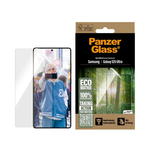 PanzerGlass ® ECO MATRIX Screen Protector Samsung Galaxy S25 Ultra | Ultra-Wide Fit Prozirna zaštita za zaslon 1 kom