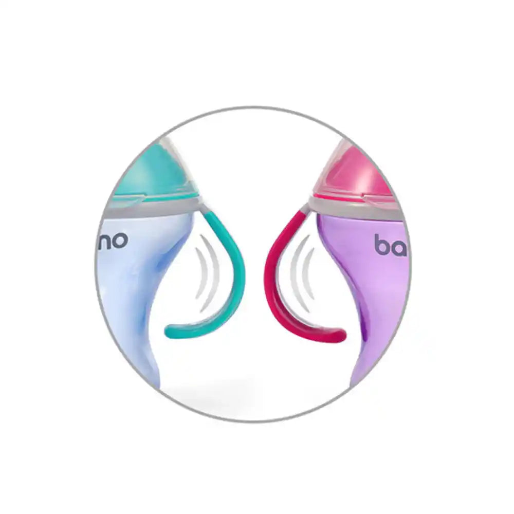 BabyOno Neprolijevajuća čaša Natural, ljubičasto-roza