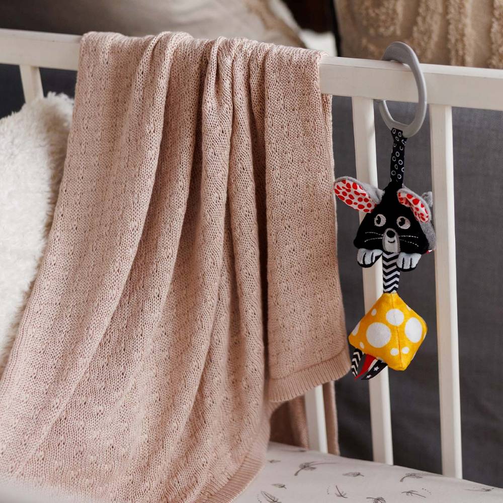 BabyOno Pletena bambus dekica 75x100 cm, svijetlo bež