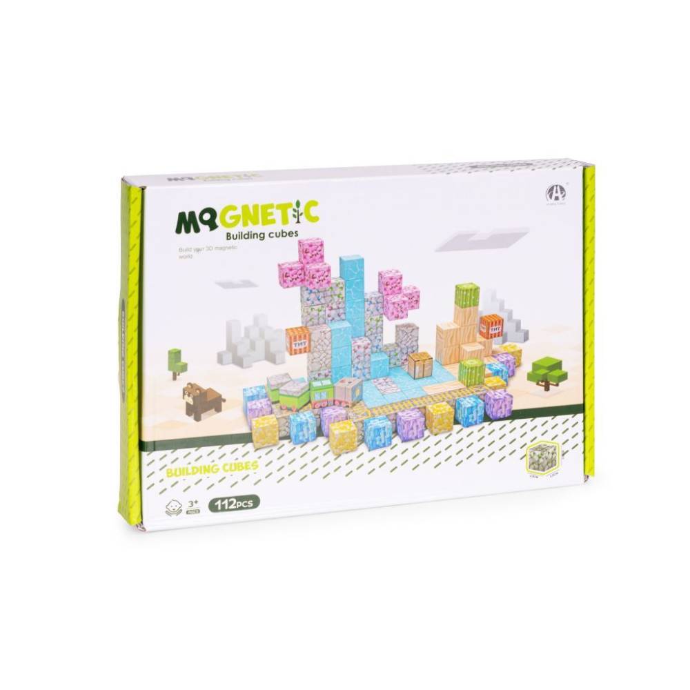 Magnetni set građevinske kocke Vlak - 112 dijelova
