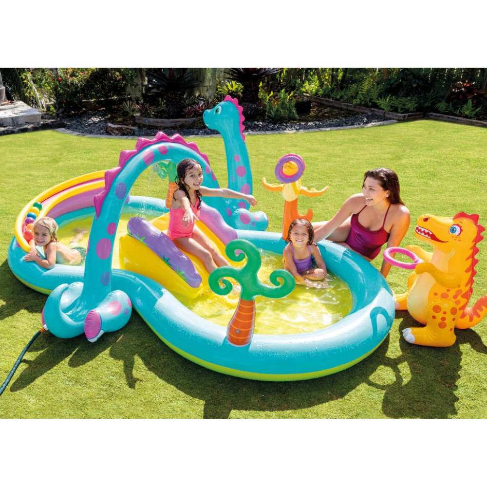 INTEX Bazen igralište na napuhavanje s lopticama, Dinoland