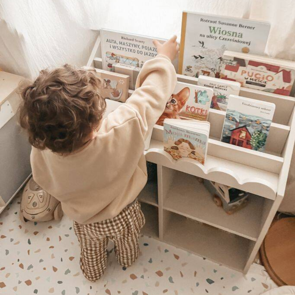 Bellamy Book Nook Montessori regal za knjige, latte
