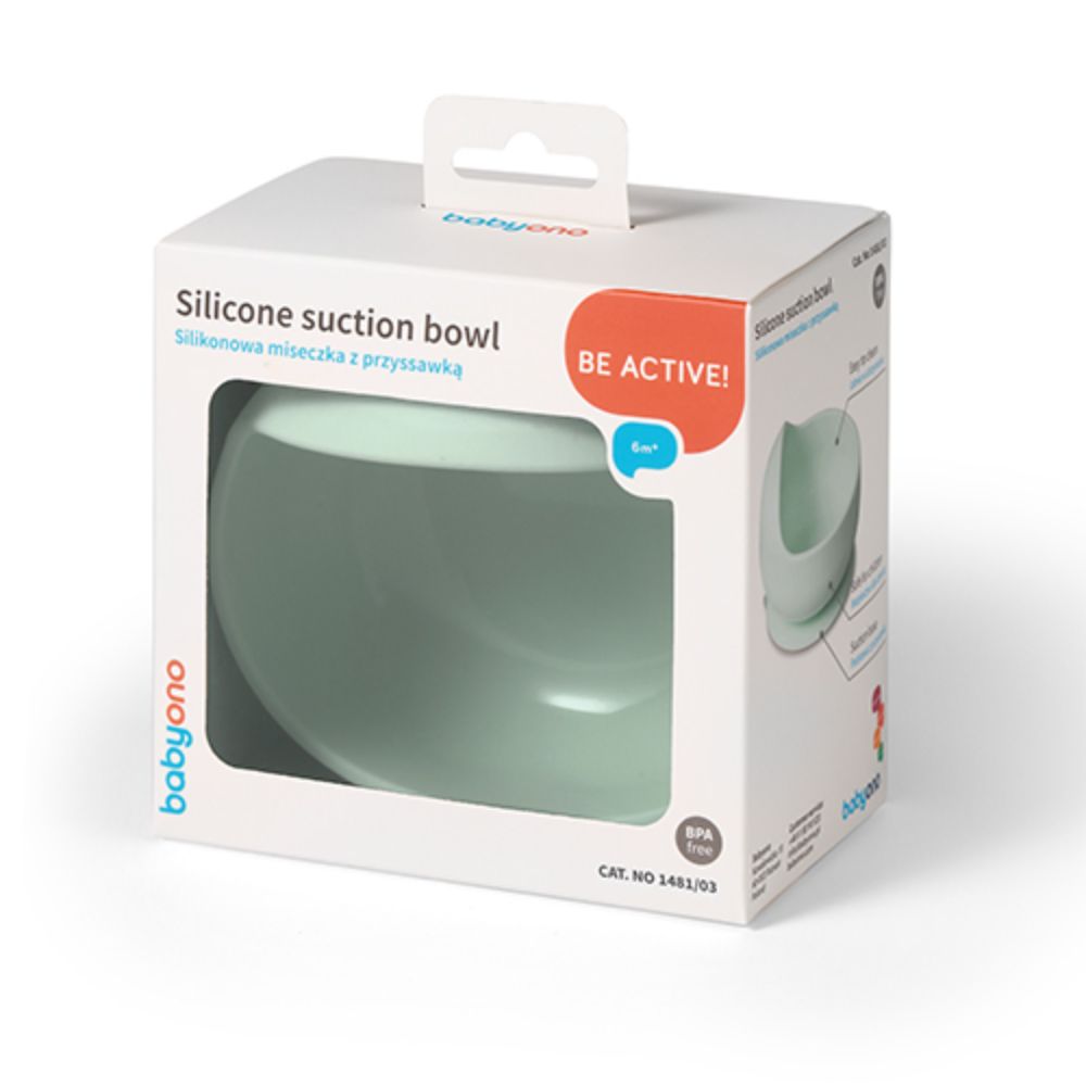 BabyOno Silikonska zdjelica s vakuumom 350 ml 6 m+ - Mint
