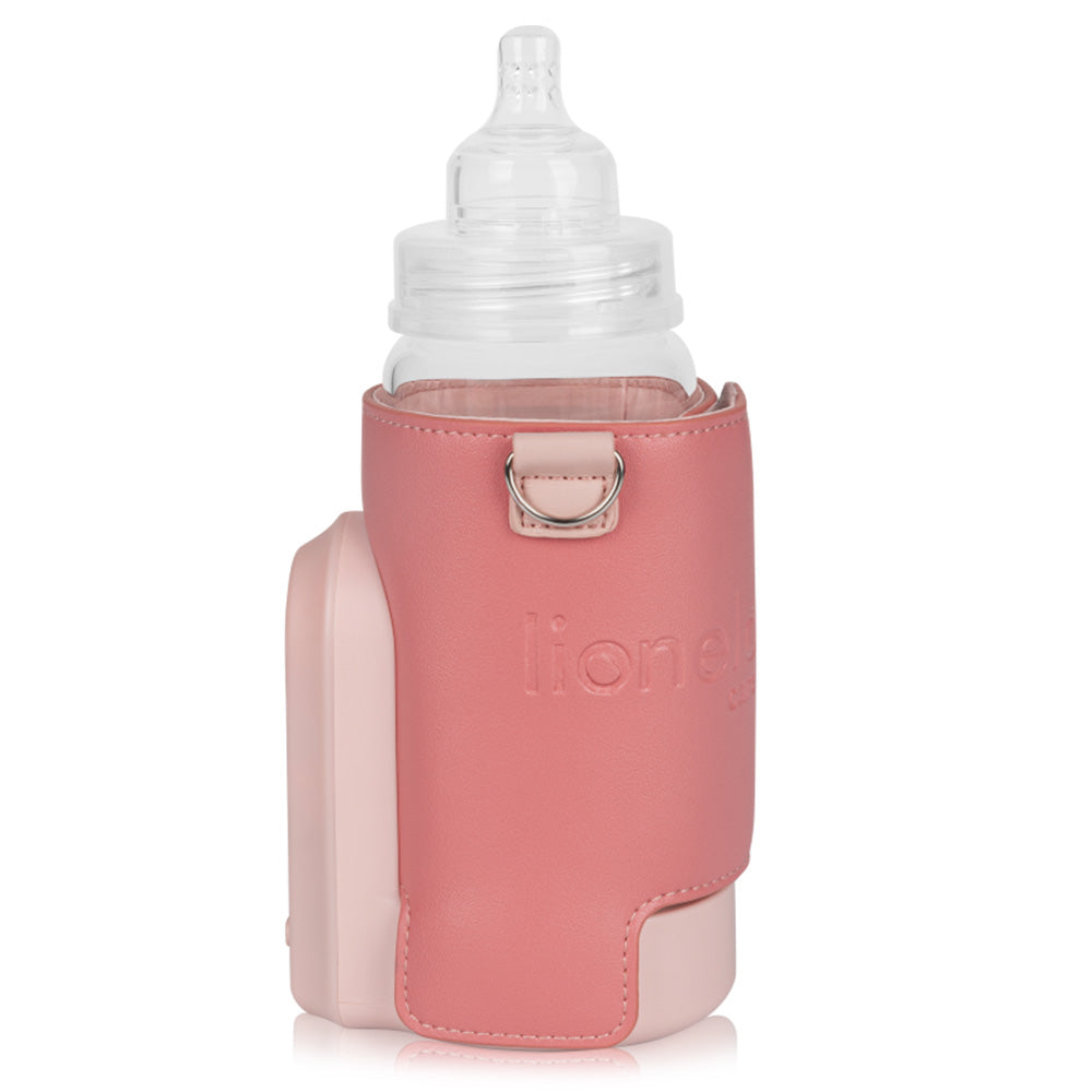 Lionelo Thermup Go Evo električni prijenosni grijač bočica - TERMOSICA s baterijom, Coral Pink