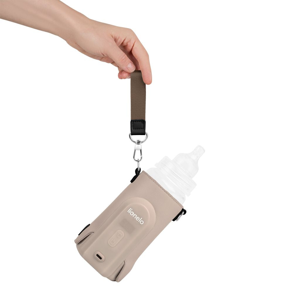 Lionelo Thermup Go Evo električni prijenosni grijač bočica - TERMOSICA s baterijom, Beige Taupe