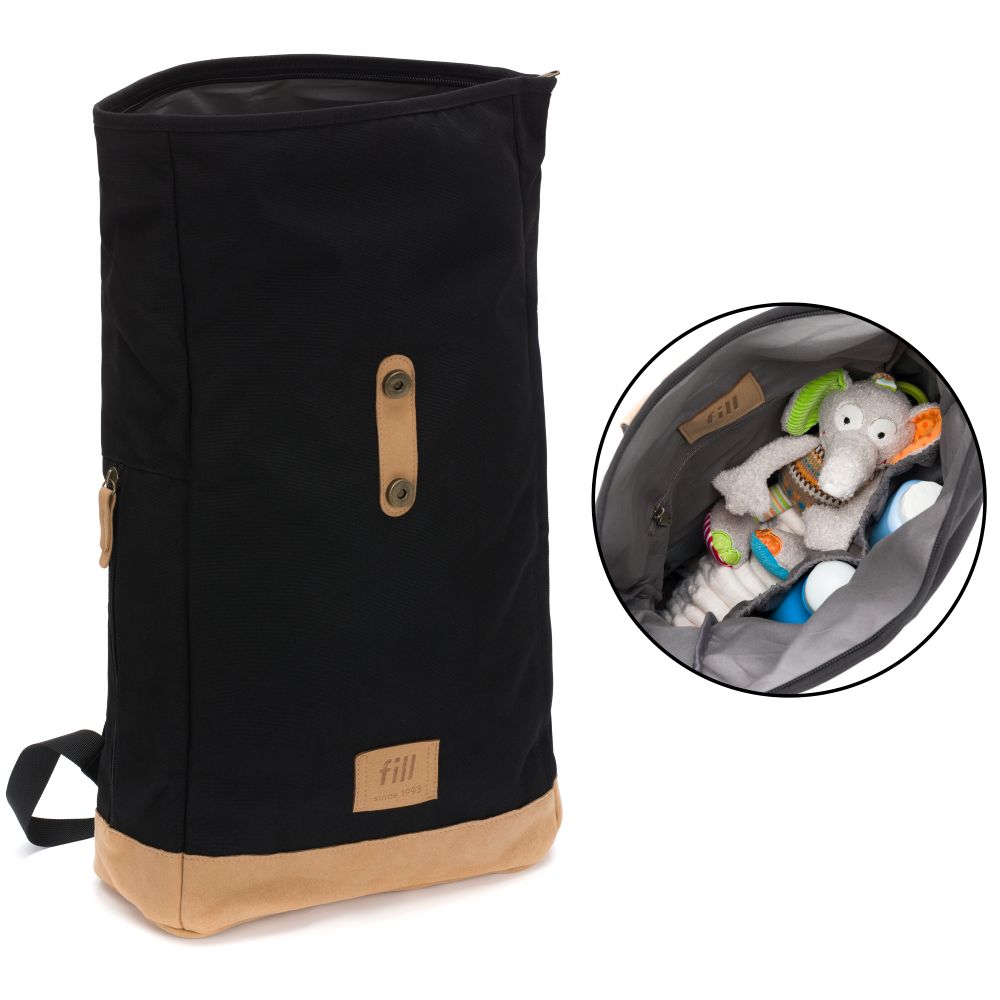Fillikid torba/ruksak za mamu Rolltop Berlin, black
