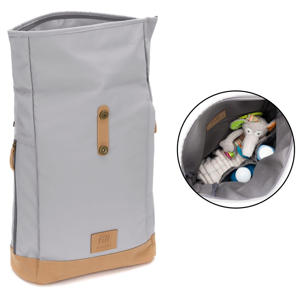 Fillikid torba/ruksak za mamu Rolltop Berlin, stone grey