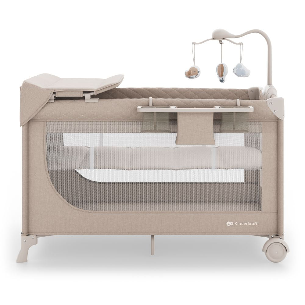 Kinderkraft Putni krevetić LEODY UP, Beige s dodacima