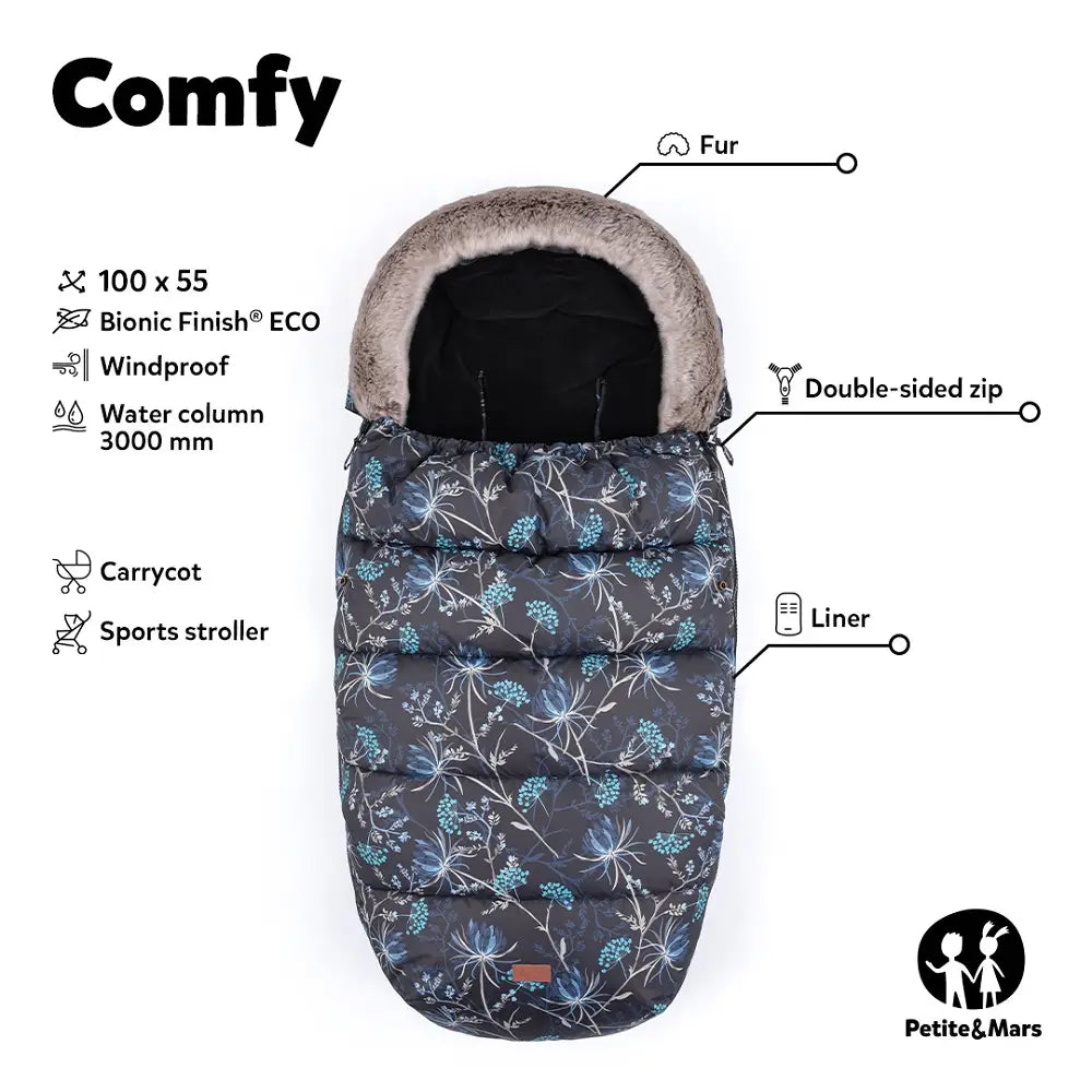 PETITE&MARS Footmuff Comfy 4 u 1 zimska vreća za kolica, Elegant Caramel/Beige