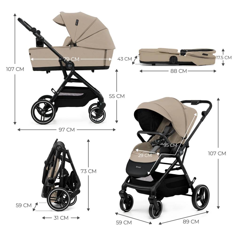 Kinderkraft dječja kolica Yoxi 2u1, Sand Beige