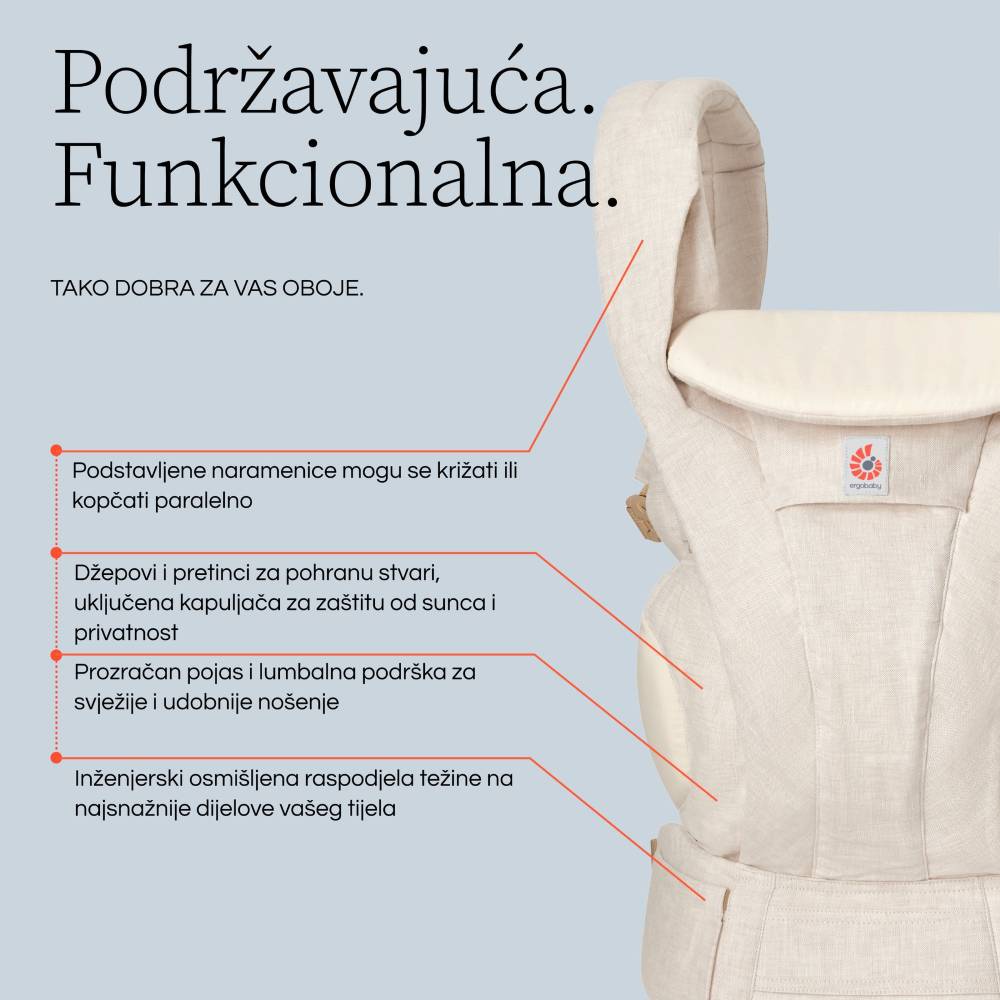 Ergobaby Omni Deluxe Linen nosiljka, Natural Linen