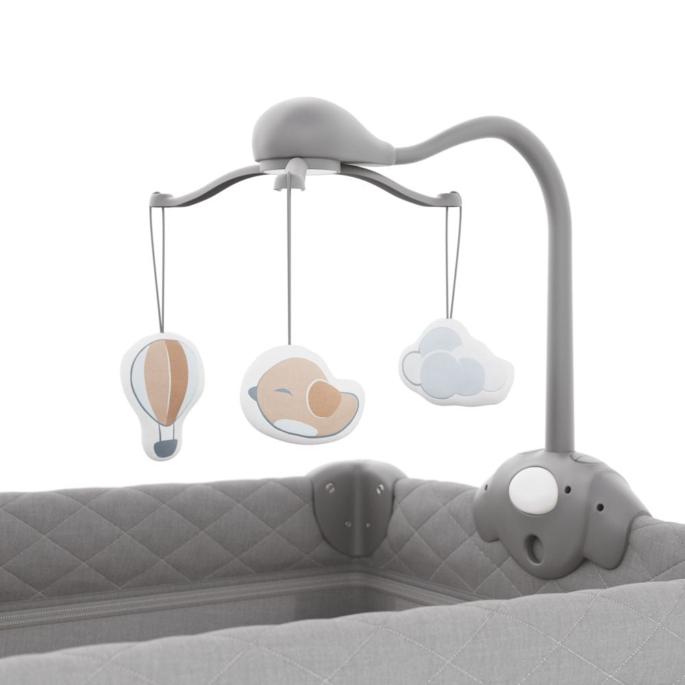 Kinderkraft Putni krevetić LEODY UP, Grey s dodacima