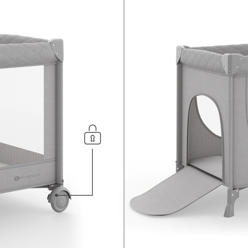 Kinderkraft Putni krevetić LEODY UP, Grey