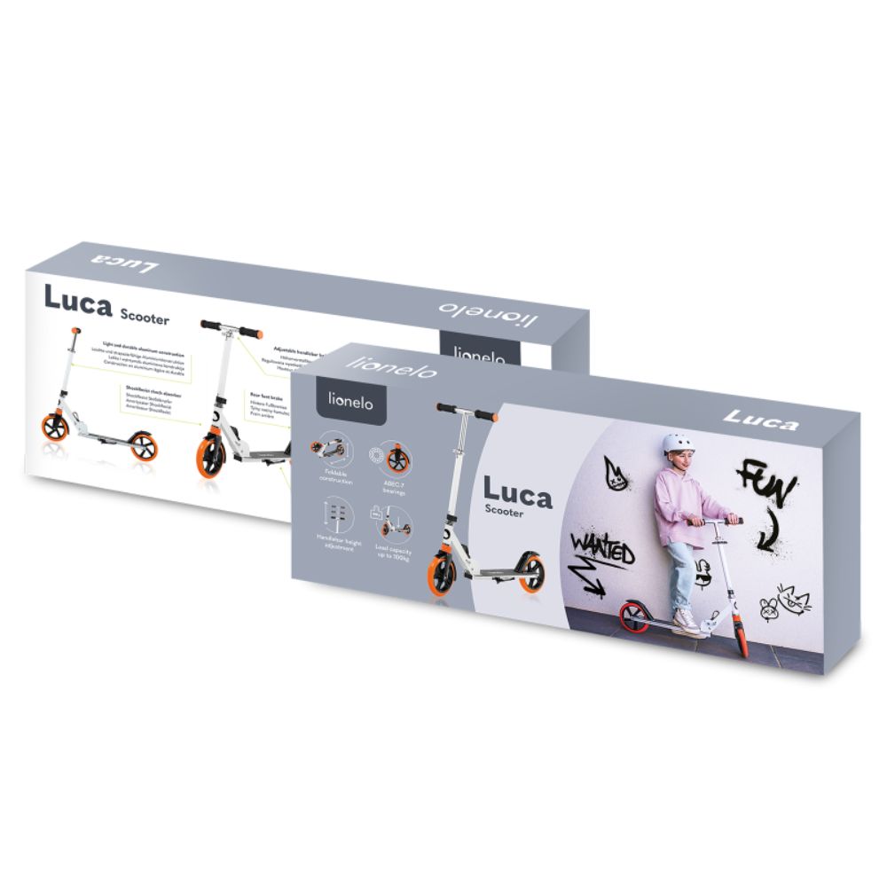 Lionelo romobil Luca, White Orange