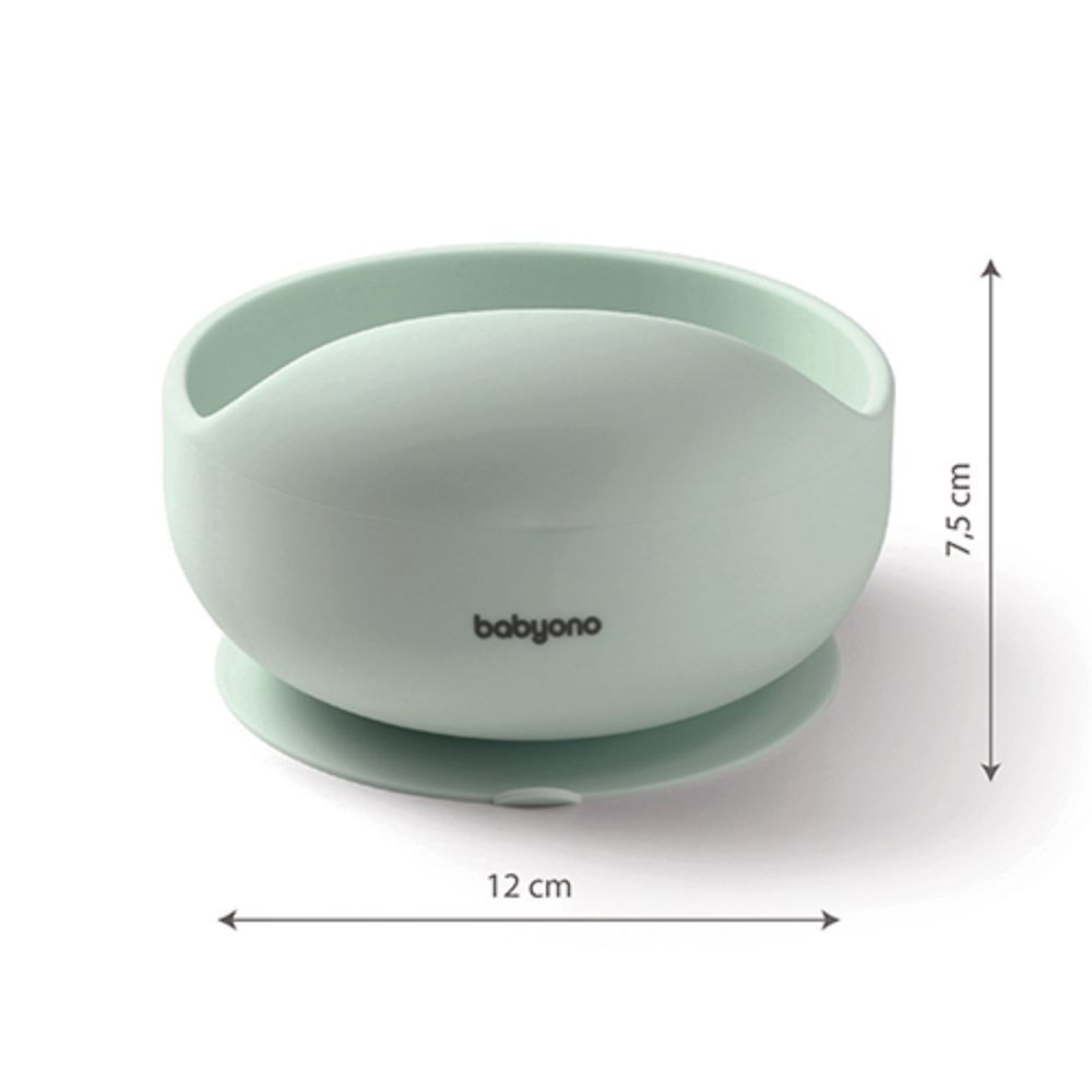 BabyOno Silikonska zdjelica s vakuumom 350 ml 6 m+ - Mint
