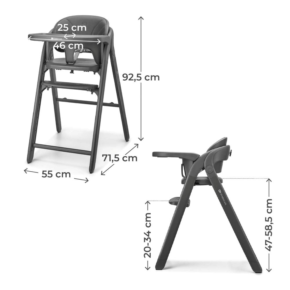Kinderkraft Hranilica TINO 3u1 siva