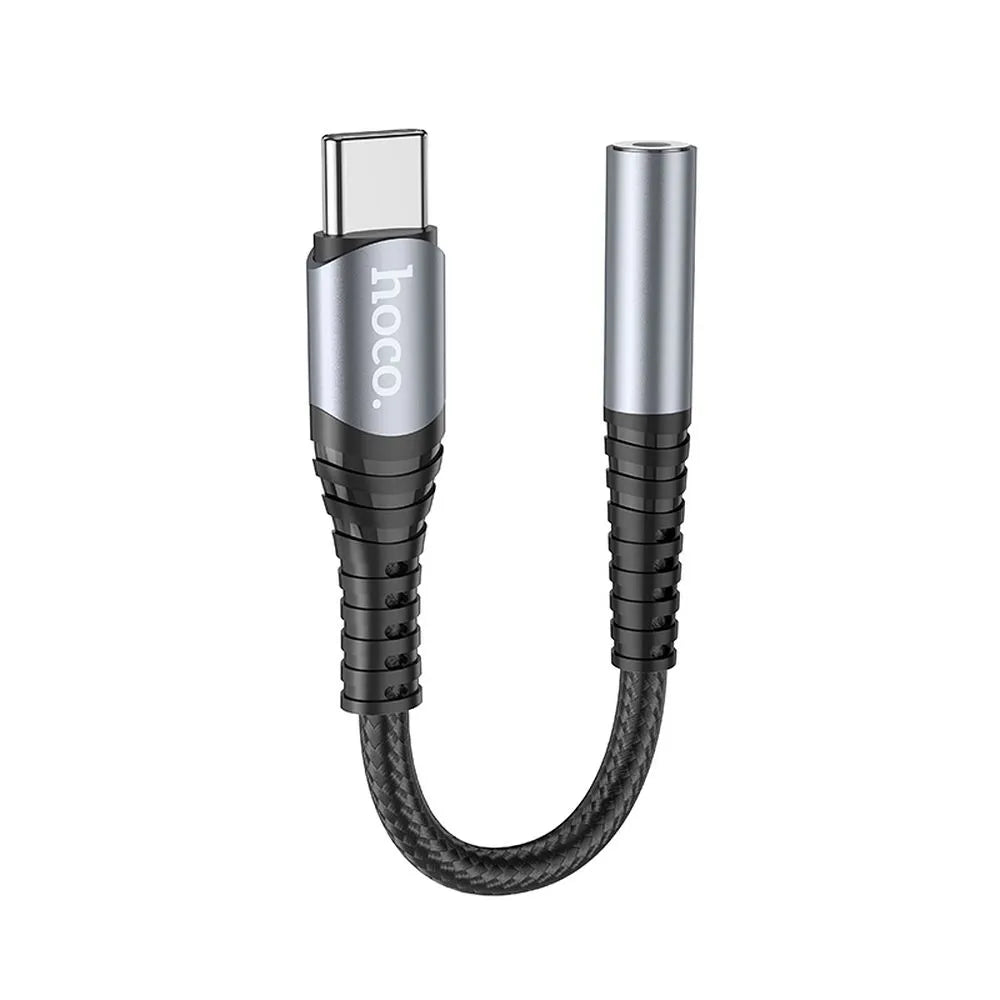 Hoco LS33 AUX priključak 3,5 mm na USB C adapter sivi
