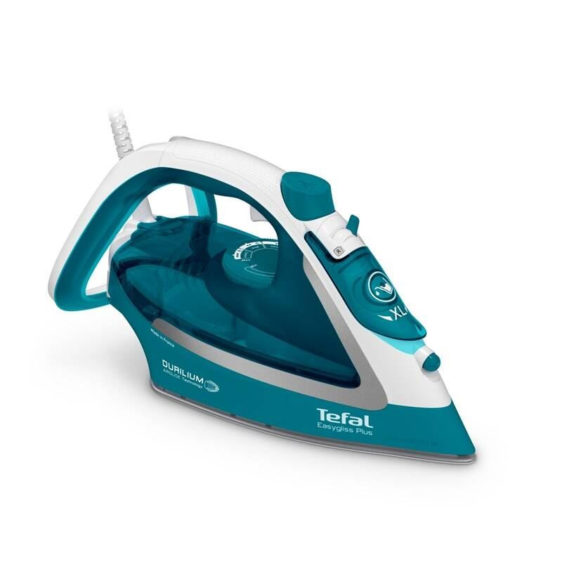 Tefal EasyGliss Plus FV5737 glačalo Glačalo za suho & parno glačanje Dirilium podnica za glačalo 2500 W Tirkizno, Bijelo