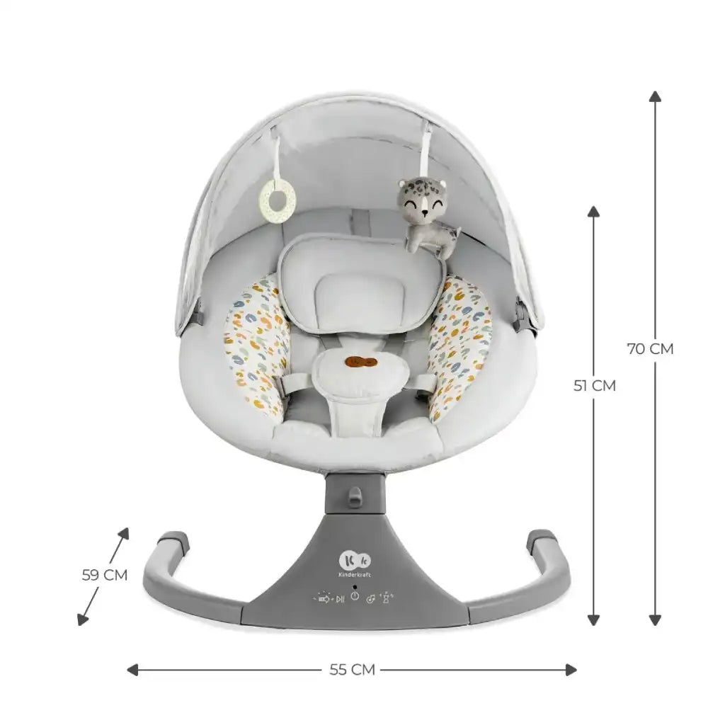 Kinderkraft Električna njihaljka LUMI 2, Light Grey