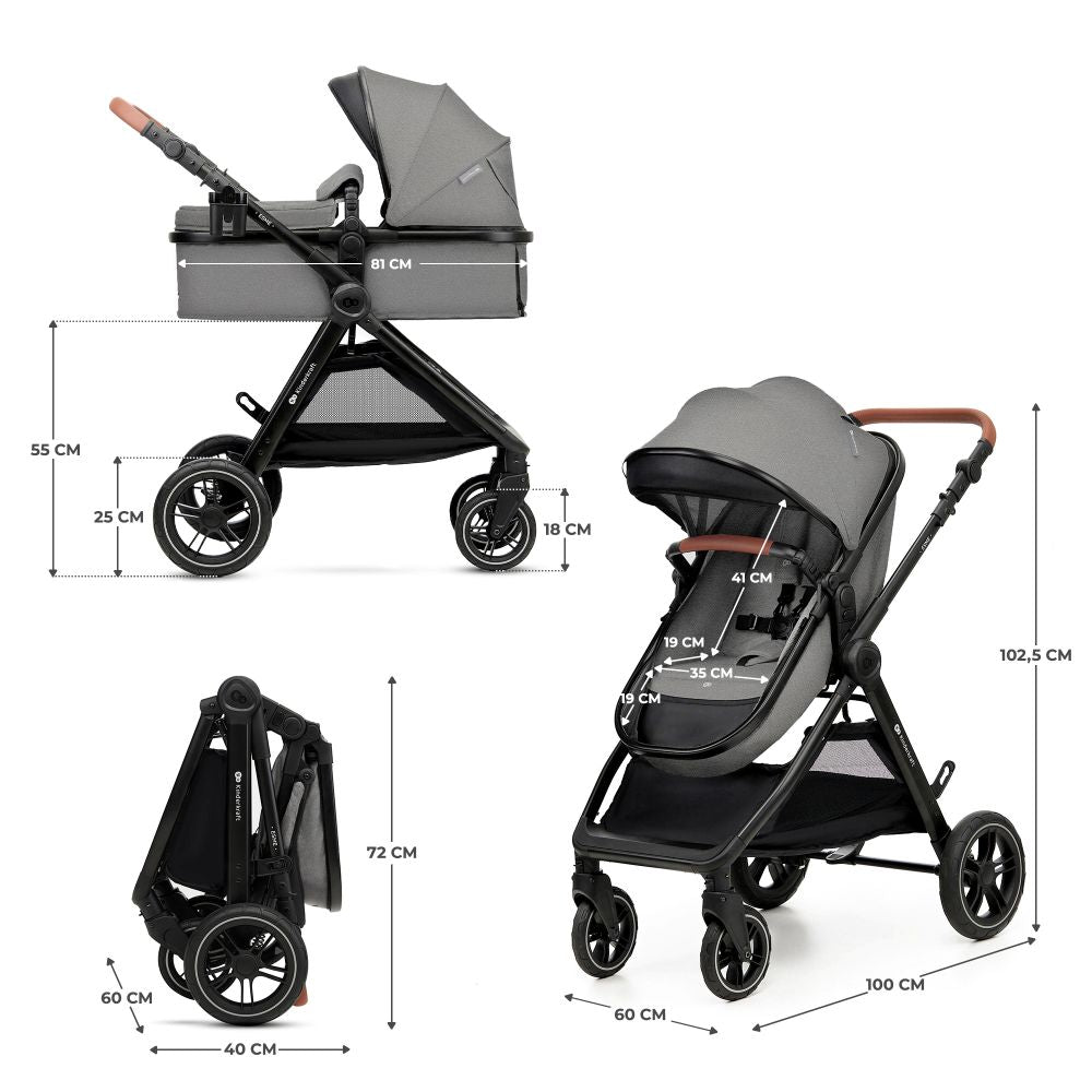 Kinderkraft Kolica Esme Pro 3u1 MINK PRO 2, Moonlight Grey