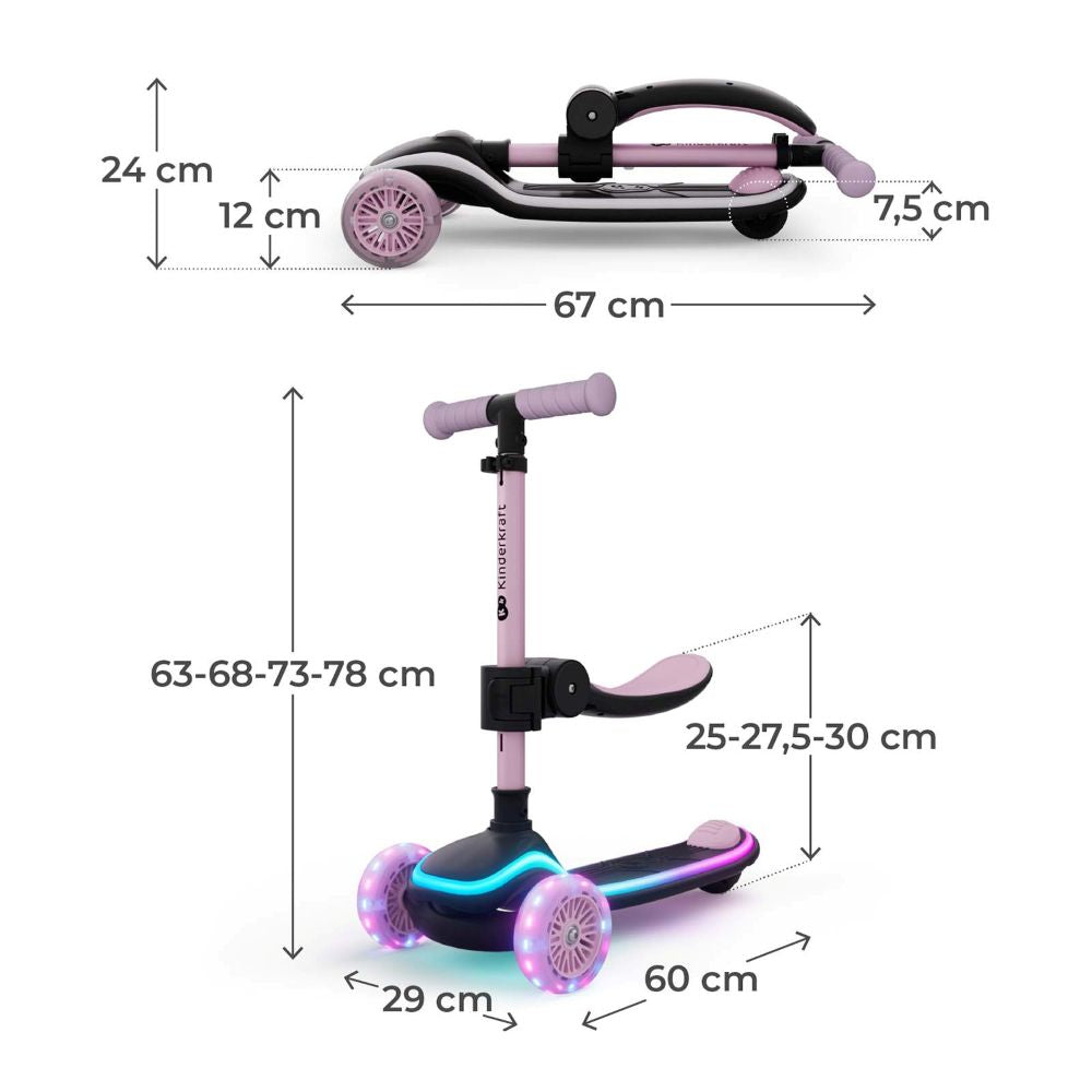 Kinderkraft romobil RAKET UP, Pink