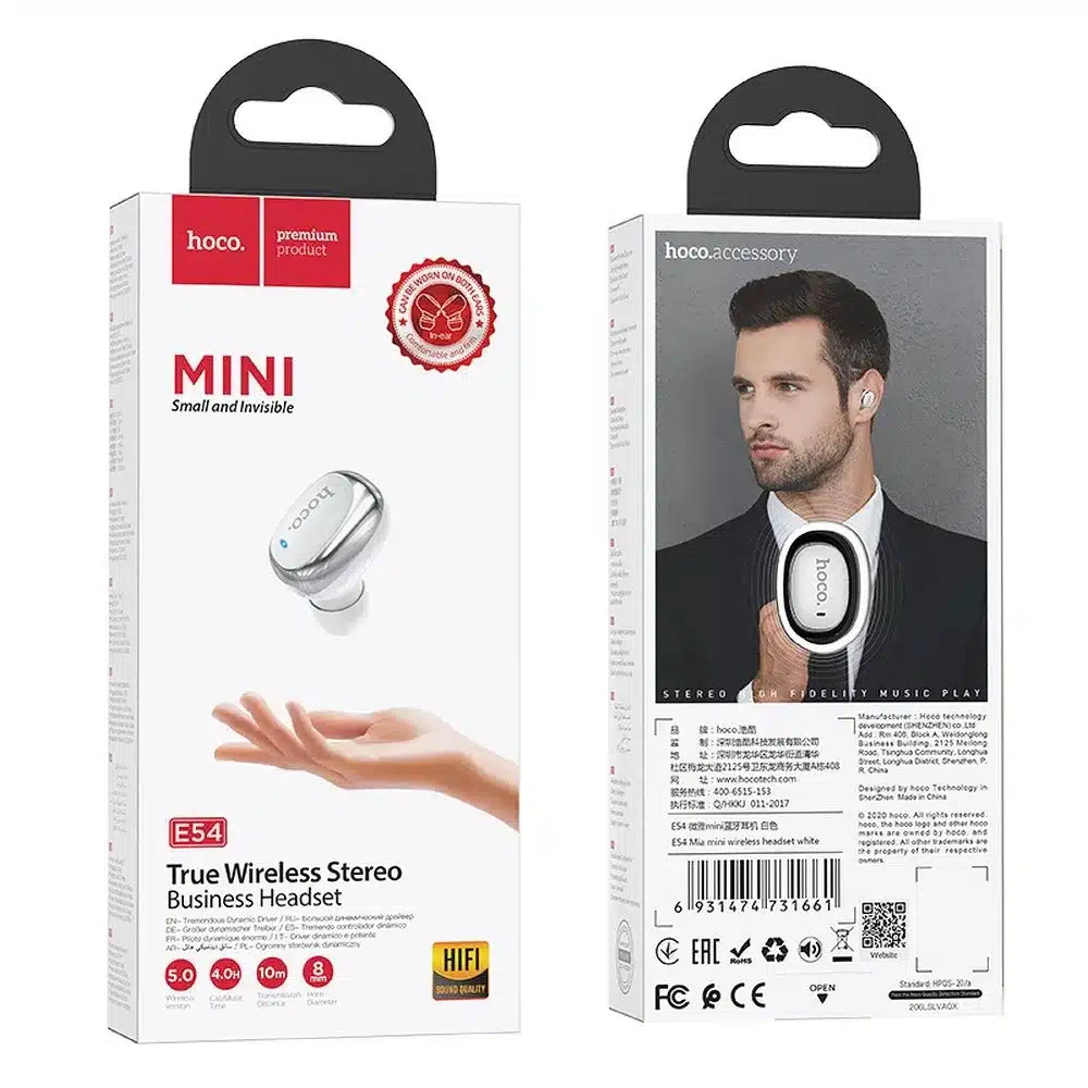 HOCO Mia mini E54 bluetooth slušalica za telefoniranje bijela