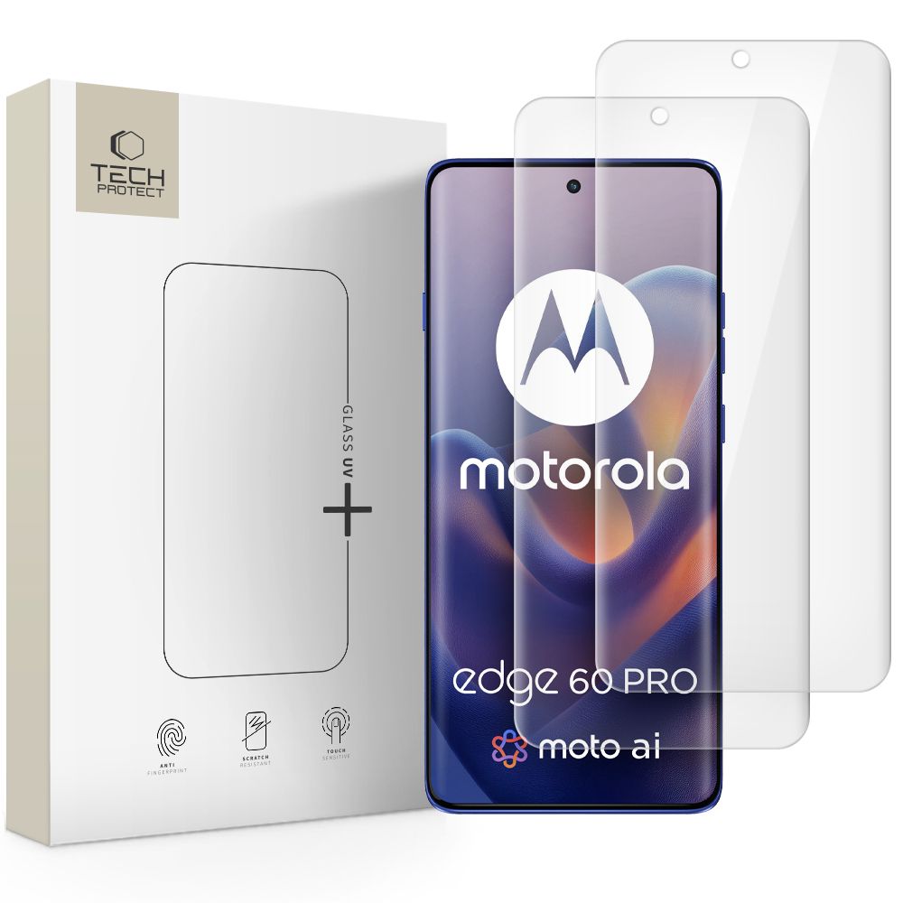 KALJENO STAKLO TECH-PROTECT UV+ PAKIRANJE OD 2 KOMADA ZA MOTOROLA EDGE 60 PRO CLEAR
