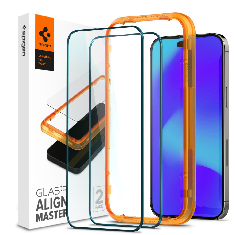SPIGEN ALM GLASS FC KALJENO STAKLO 2-KOM ZA IPHONE 14 PRO CRNO