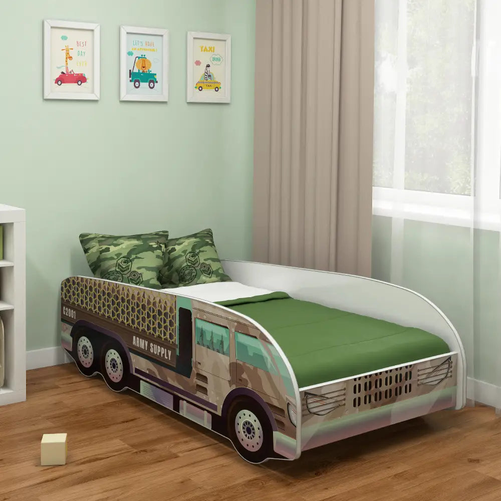 Dječji krevet ACMA TRUCK 140x70 cm 10 Vojska