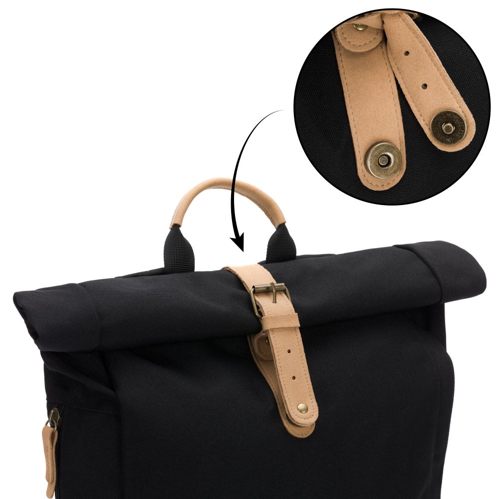 Fillikid torba/ruksak za mamu Rolltop Berlin, black