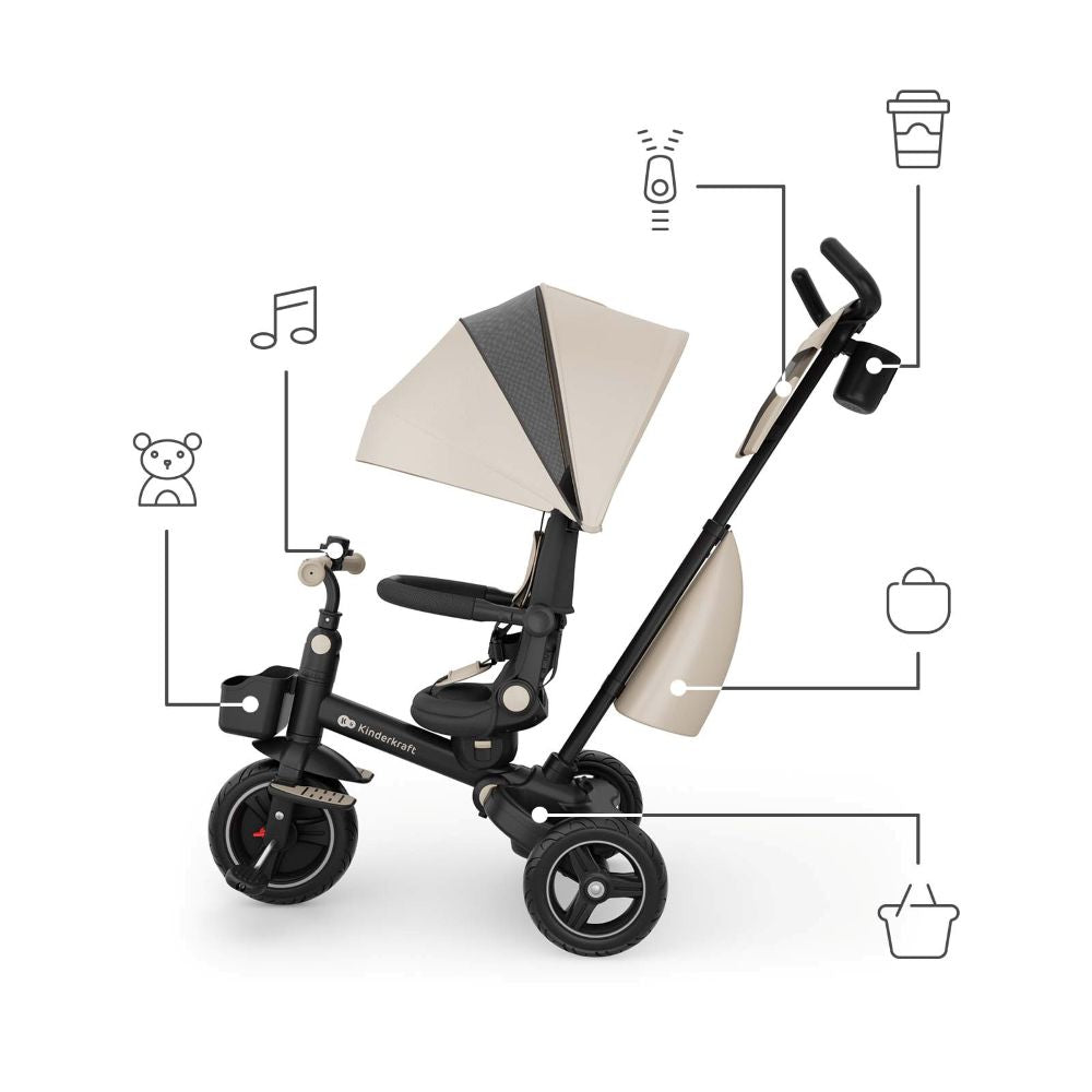 Kinderkraft Tricikl SPINSTEP 2 PLUS, bež