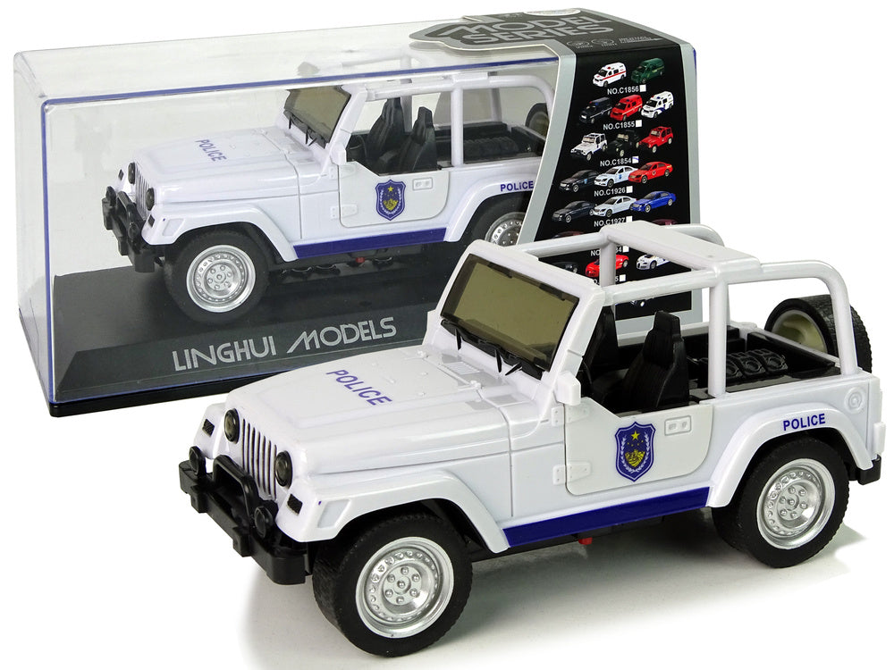 Terenski policijski auto za igru 17 cm - bijeli