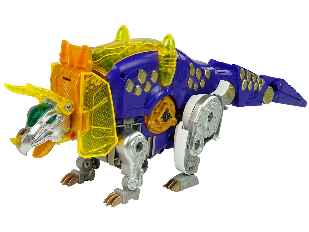 Dinobots 2 u 1 sačmarica za dinosaure Triceratops + meta - ljubičasti