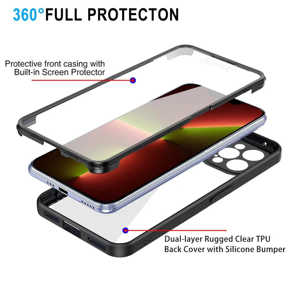Techsuit – ColorVerse 360 Series obostrana zaštitna maska za iPhone 13 Pro – crna
