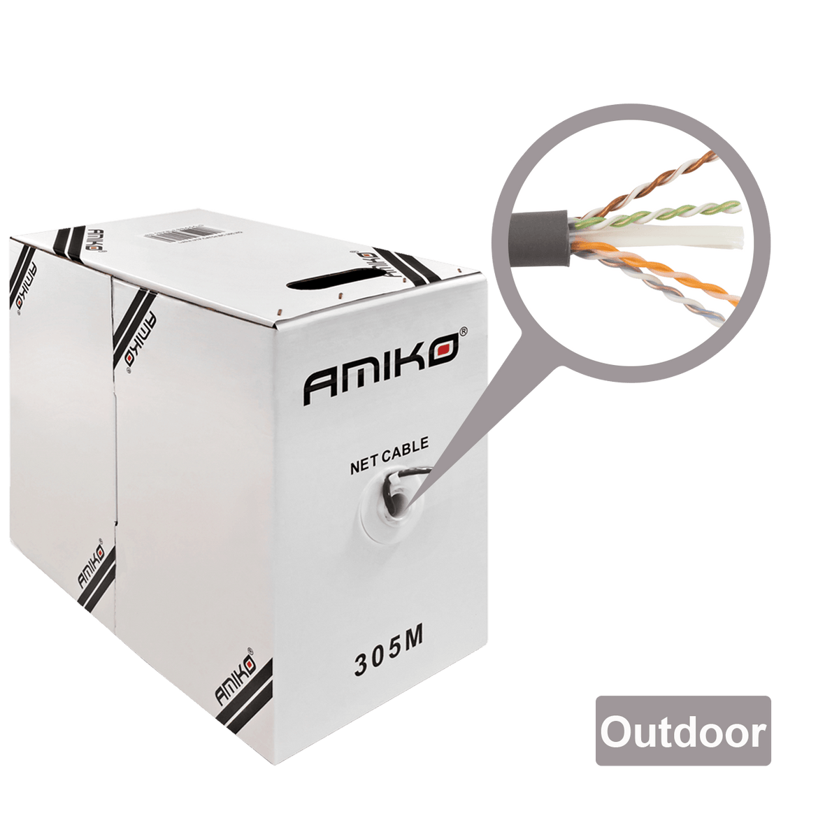 Amiko Mrežni FTP kabel, CAT5e, OutDoor, 305 met. - CAT5e FTP Outdoor 305m